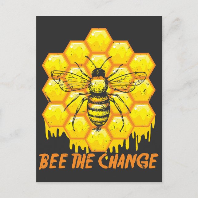 Carte Postale Ruche d'abeilles à miel Beekeeping Bee The Change (Devant)