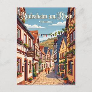 Carte Postale Rüdesheim am Rhein Vieille Ville Ruelle Allemagne