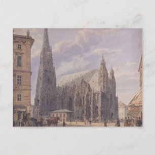 Carte Postale Rudolf Alt - La cathédrale Saint-Etienne de Vienne