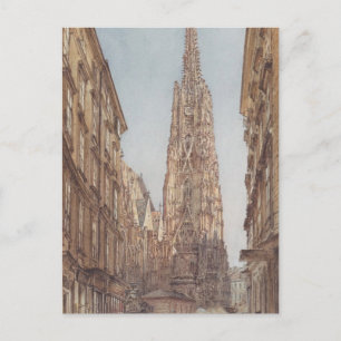 Carte Postale Rudolf Alt - La cathédrale Saint-Etienne de Vienne
