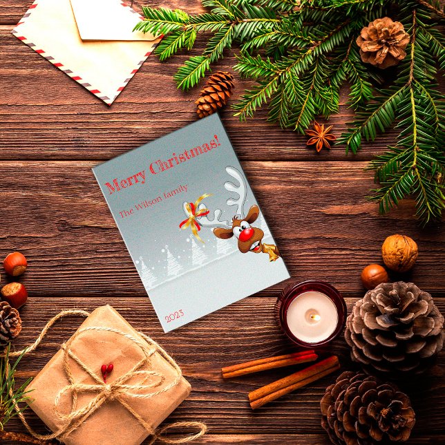 Carte Postale Rudolph neige de Noël (Créateur téléchargé)