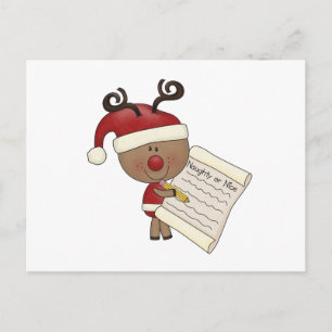 Carte Postale Rudy Reindeer Naughty ou Nic
