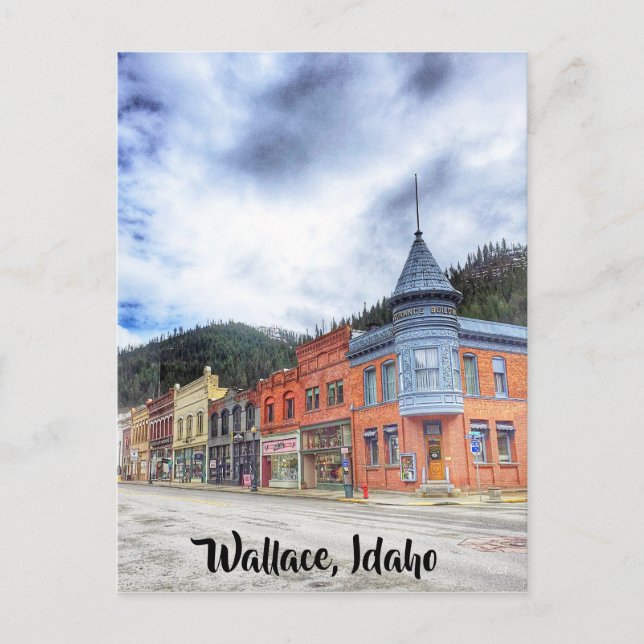 Carte Postale Rue Bank à Wallace Idaho (Devant)