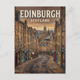 Carte Postale rue Cockburn Édimbourg Écosse