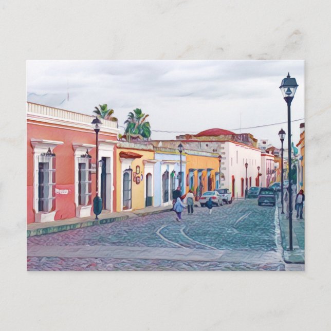 Carte Postale Rue colorée de Oaxaca, Mexique (Devant)
