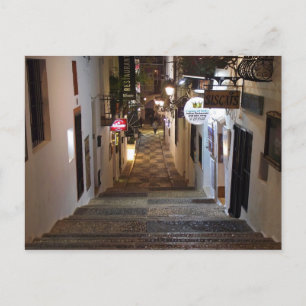 Carte Postale Rue d'Altea avec perron le soir