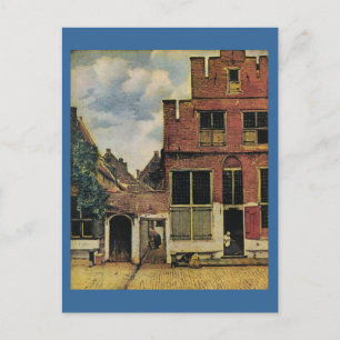 Carte Postale Rue de Johannes Vermeer à Delft (vers 1660)