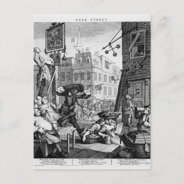 Carte Postale Rue de la Bière, 1751 (Devant)