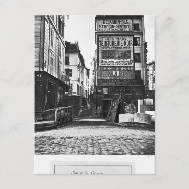 Carte Postale Rue de la Colombe, Paris, 1858-78 (Devant)