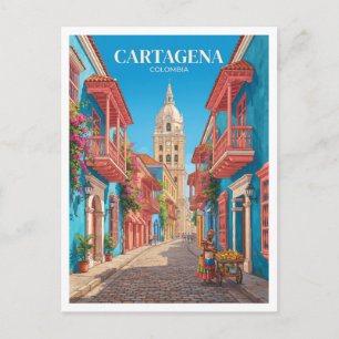 Carte Postale Rue de l'Église, Centre Historique de Carthagène