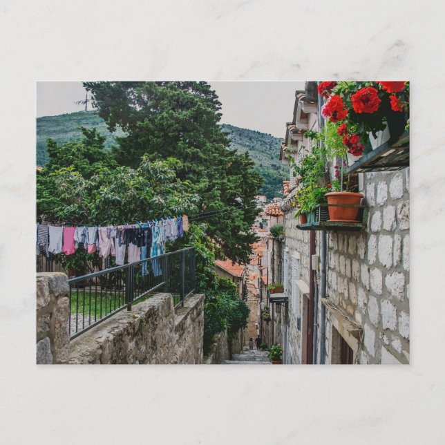 Carte Postale Rue de pierre étroite à Dubrovnik (Devant)