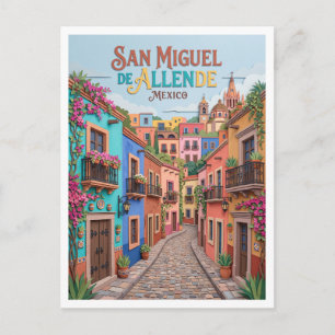 Carte Postale rue du quartier artisanal de San Miguel de Allende