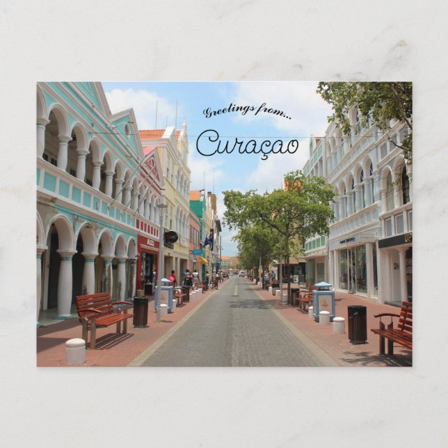 Carte Postale Rue du quartier Punda Willemstad Curaçao (Devant)