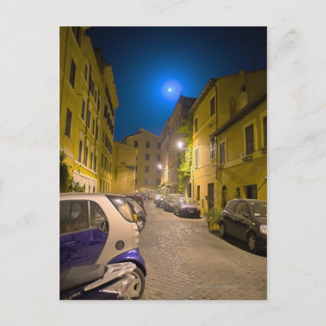 Carte Postale Rue du quartier romain la nuit (Devant)