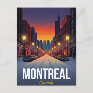 Carte Postale Rue enneigée de Montréal en hiver