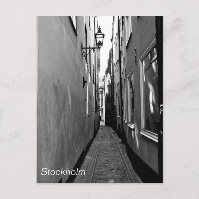 Carte Postale Rue étroite à Stockholm (Devant)