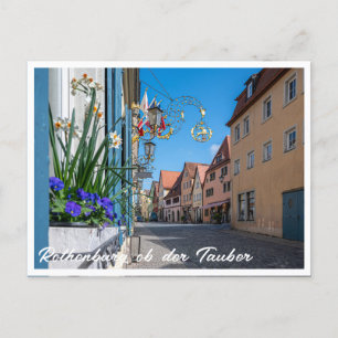 Carte Postale Rue fleurie à Rothenburg ob der Tauber