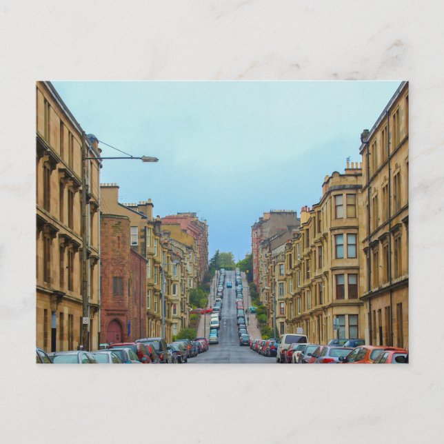Carte Postale Rue Gardner la plus pentue de Glasgow (Devant)