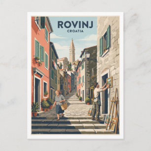 Carte Postale Rue Grisia, Rovinj, Istrie, Croatie Voyage