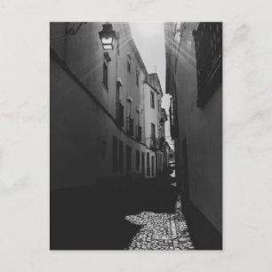 Carte Postale Rue latérale noire et blanche