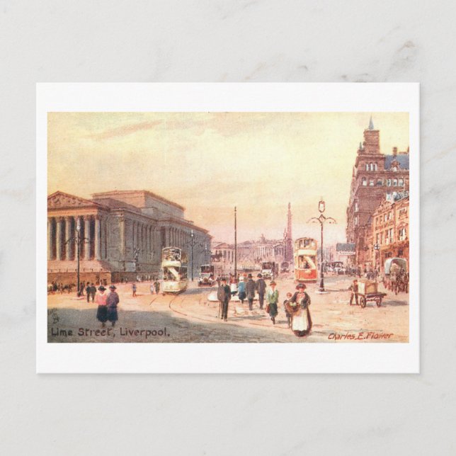 Carte Postale Rue Lime vintage à Liverpool (Devant)