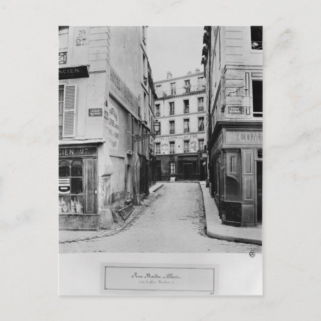 Carte Postale Rue Maitre Albert Paris, 1858-78 (Devant)