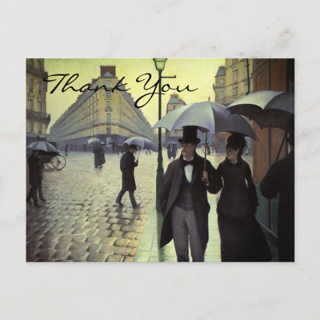 Carte Postale Rue Paris de Caillebotte, Rainy Day (Devant)