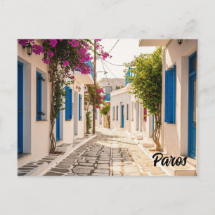 Carte Postale Rue pavée à Paros Grèce Ile Voyage