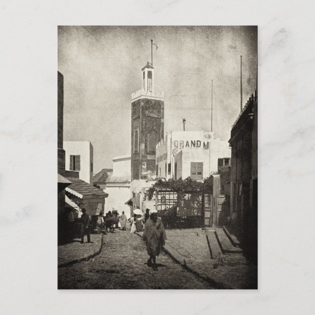 Carte Postale Rue principale à Tanger, Maroc, 1898 (Devant)