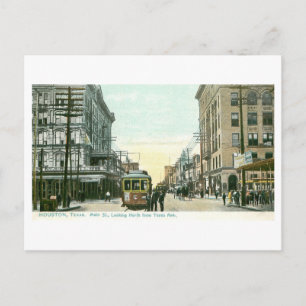 Carte Postale Rue principale vintage, Houston, Texas