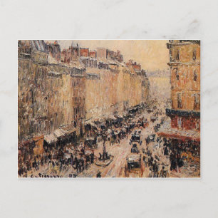Carte Postale Rue Saint Lazare sous neige par Camille Pissarro