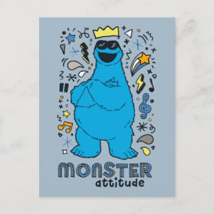 Carte Postale Rue Sésame Cookies Monster - Monster Attitude
