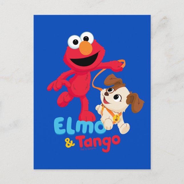 Carte Postale Rue Sésame | Elmo & Tango Running (Devant)