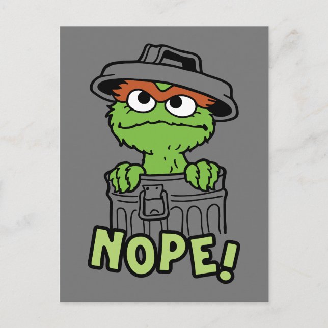 Carte Postale Rue Sésame | Oscar le Grouch Nope! (Devant)