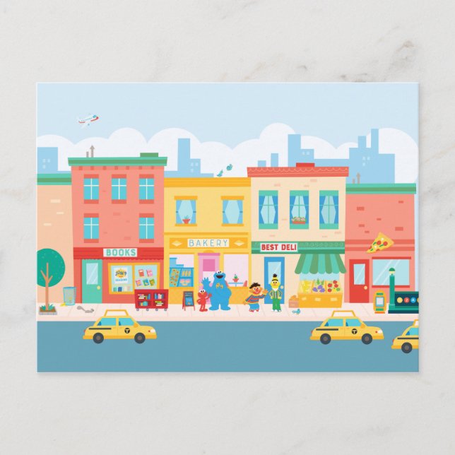 Carte Postale Rue Sésame | Scène de rue Sésame (Devant)