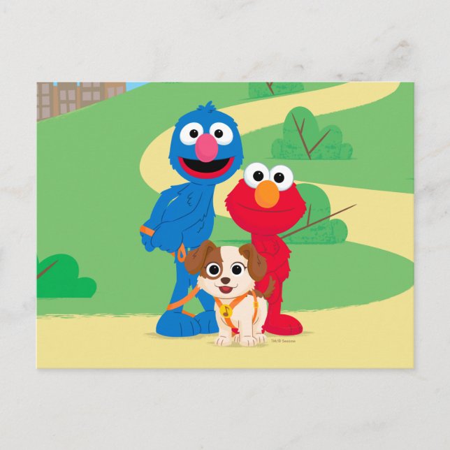 Carte Postale Rue Sésame | Tango Avec Grover & Elmo (Devant)