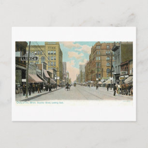 Carte Postale Rue Superior vintage, Duluth, Minnesota
