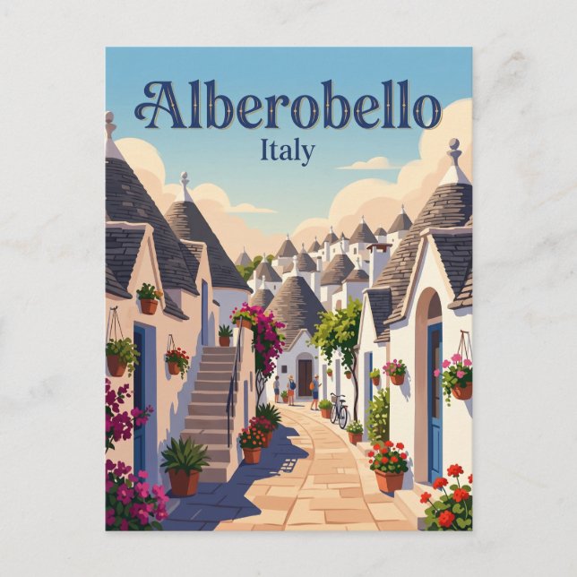 Carte Postale Ruelle à Alberobello Italie (Devant)