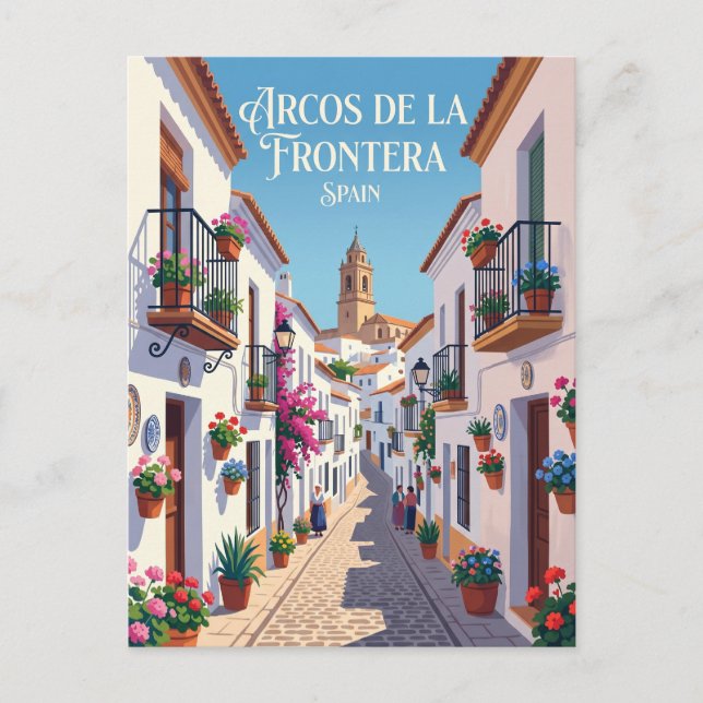 Carte Postale Ruelle à Arcos de la Frontera Espagne (Devant)