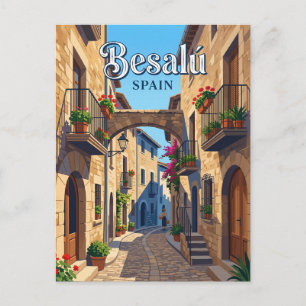 Carte Postale Ruelle à Besalú en Espagne