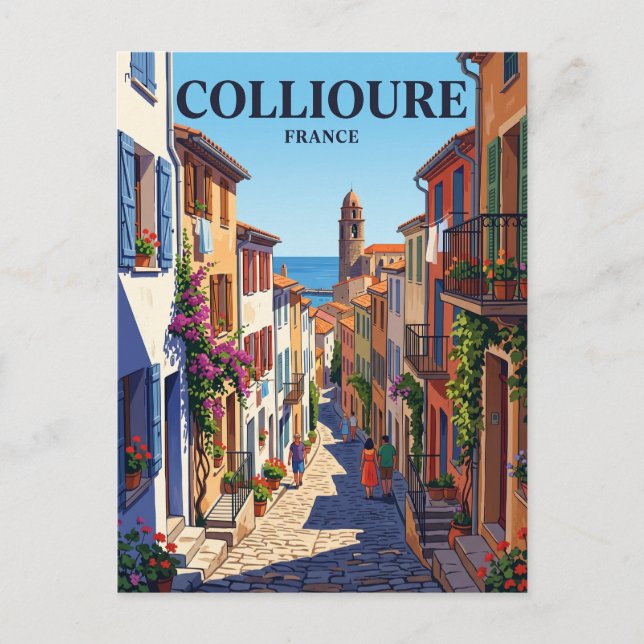 Carte Postale Ruelle à Collioure France (Devant)
