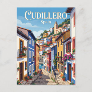 Carte Postale Ruelle à Cudillero Espagne