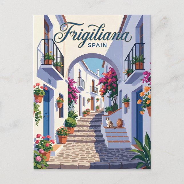 Carte Postale Ruelle à Frigiliana Espagne (Devant)