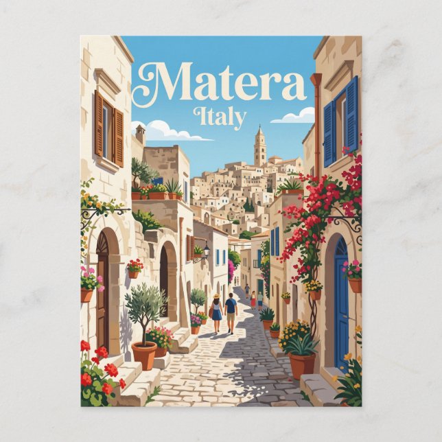 Carte Postale Ruelle à Matera Italie (Devant)