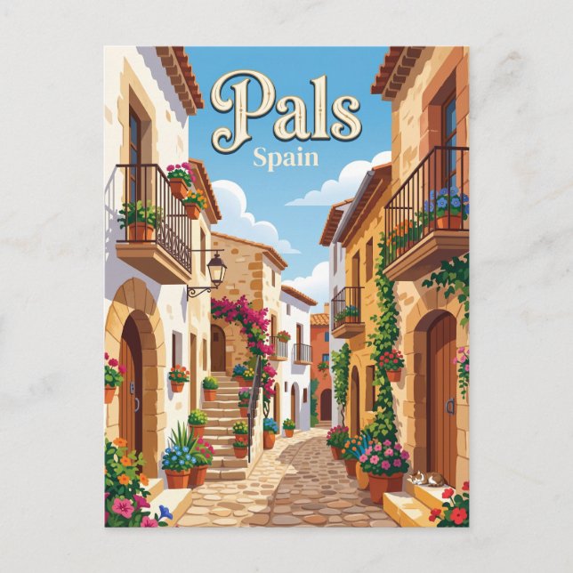 Carte Postale Ruelle à Pals Espagne (Devant)