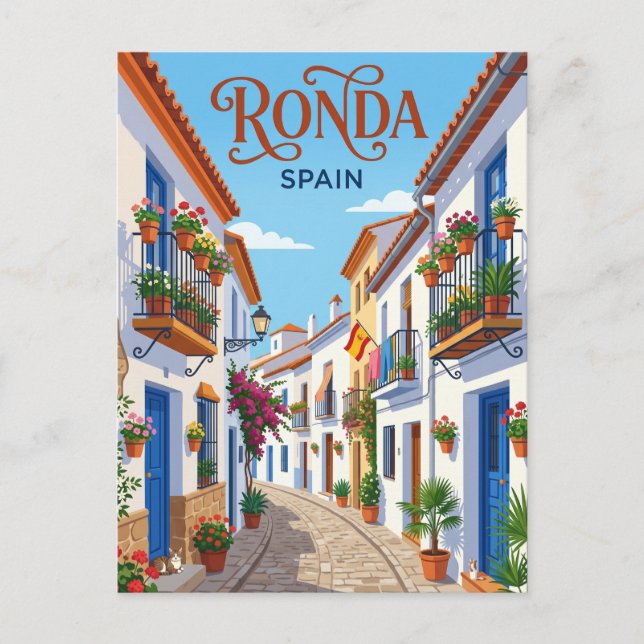 Carte Postale Ruelle à Ronda en Espagne (Devant)