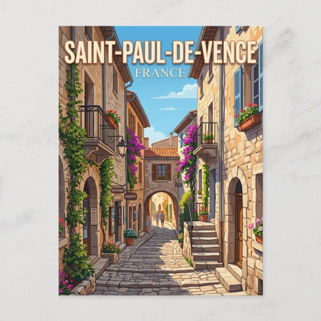 Carte Postale Ruelle à Saint-Paul-de-Vence France (Devant)