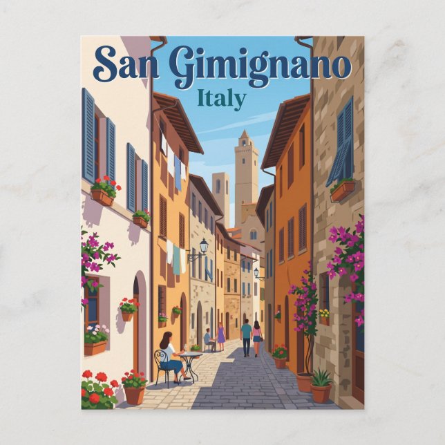 Carte Postale Ruelle à San Gimignano Italie (Devant)