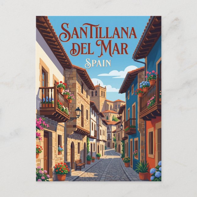 Carte Postale Ruelle à Santillana del Mar Espagne (Devant)