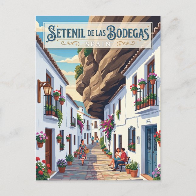 Carte Postale Ruelle à Setenil de las Bodegas Espagne (Devant)